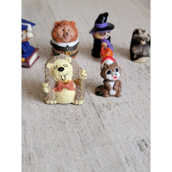 Miniature friends of forest raccoons squirrel Hedgehog owl unique set figure - Picture 5 of 12